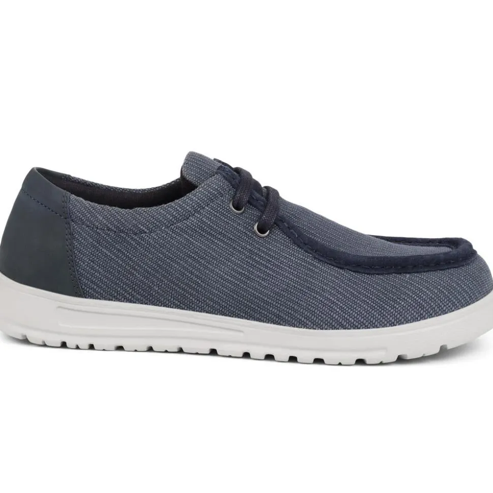 Lightweight Lace-Up Boat Shoes - Navy