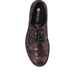 Lightweight Lace-Up Shoes - Black Floral