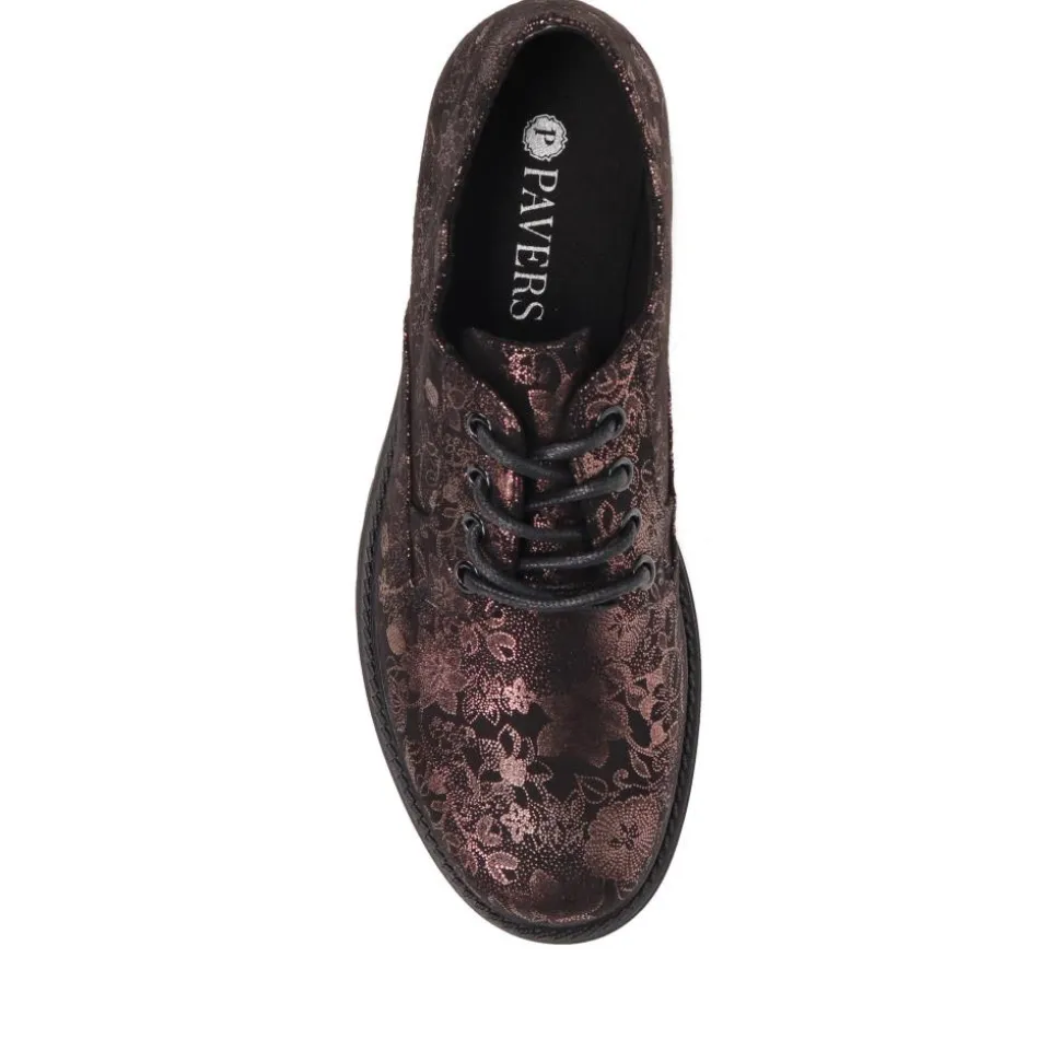 Lightweight Lace-Up Shoes - Black Floral