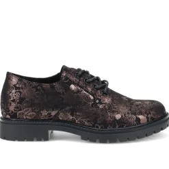 Lightweight Lace-Up Shoes - Black Floral