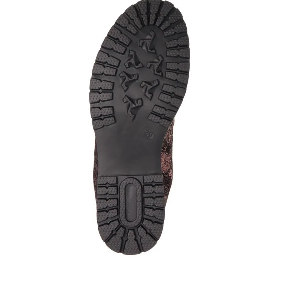 Lightweight Lace-Up Shoes - Black Floral