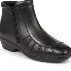 Lightweight Leather Ankle Boots - Black