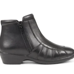 Lightweight Leather Ankle Boots - Black