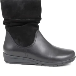 Lightweight Leather Boots - Black