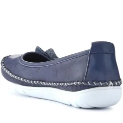 Lightweight Leather Pumps - Navy