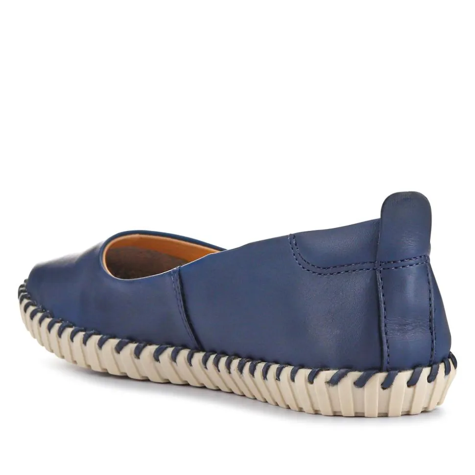 Lightweight Leather Pumps - Navy