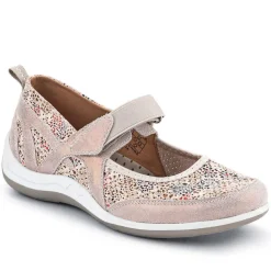 Lightweight Mary-Jane Ladies Trainers - Beige Multi