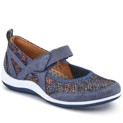 Lightweight Mary-Jane Ladies Trainers - Navy Floral