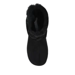 Lightweight Memory Foam Slipper Boots - Black