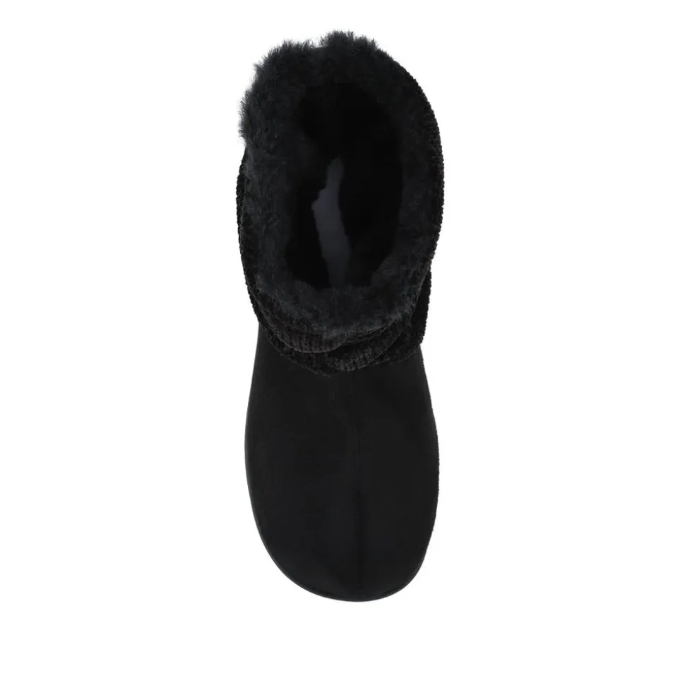 Lightweight Memory Foam Slipper Boots - Black
