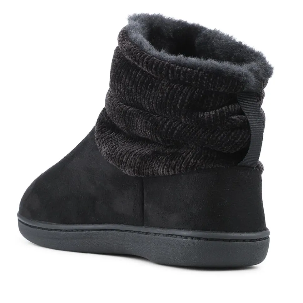Lightweight Memory Foam Slipper Boots - Black