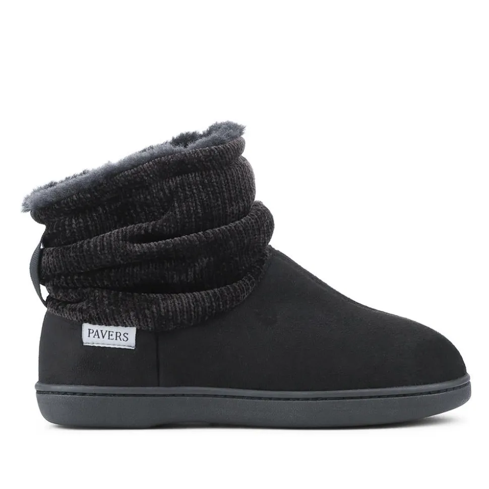 Lightweight Memory Foam Slipper Boots - Black
