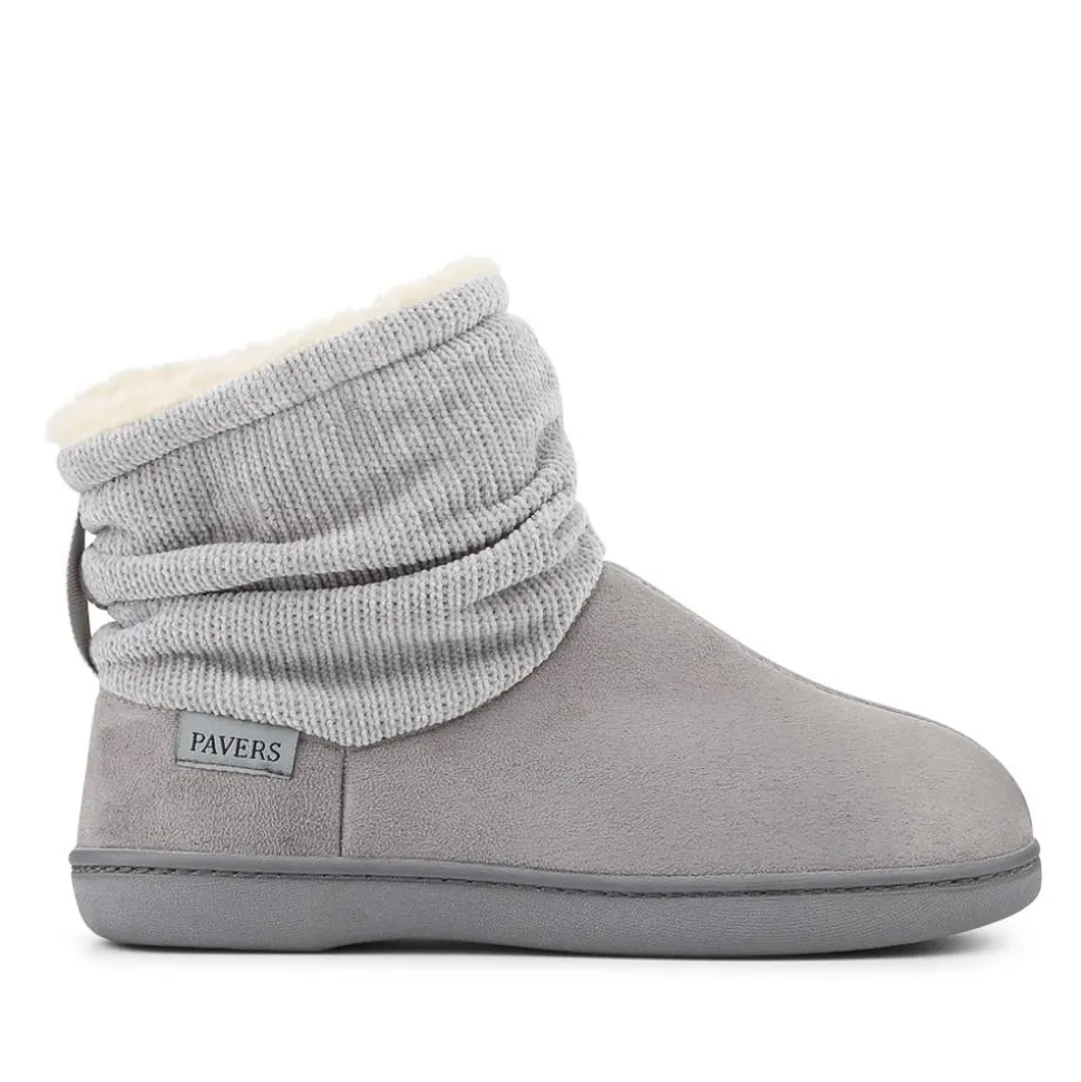 Lightweight Memory Foam Slipper Boots - Grey