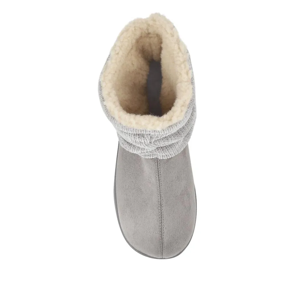Lightweight Memory Foam Slipper Boots - Grey