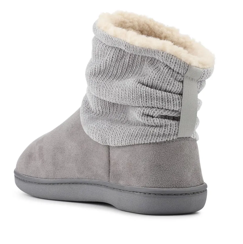 Lightweight Memory Foam Slipper Boots - Grey