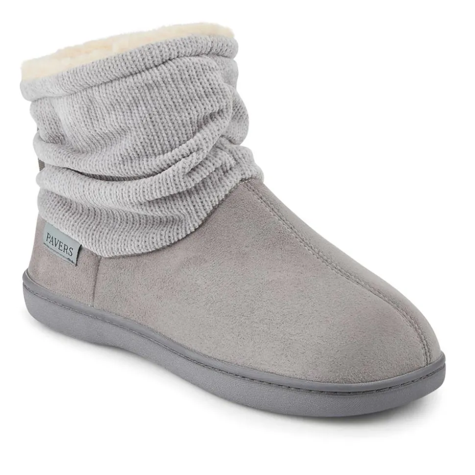 Lightweight Memory Foam Slipper Boots - Grey