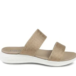 Lightweight Slip On Mule Sandals - Bronze