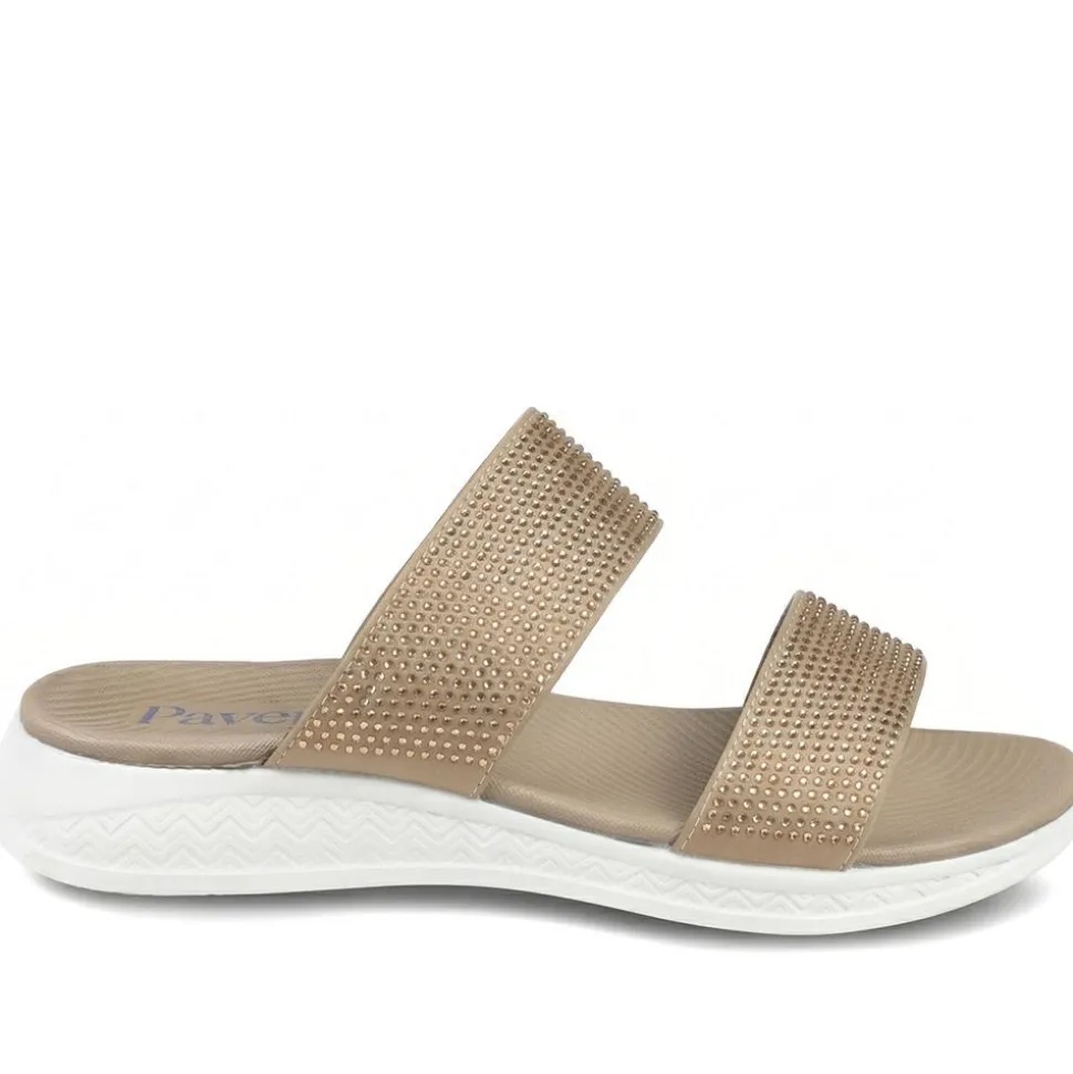 Lightweight Slip On Mule Sandals - Bronze