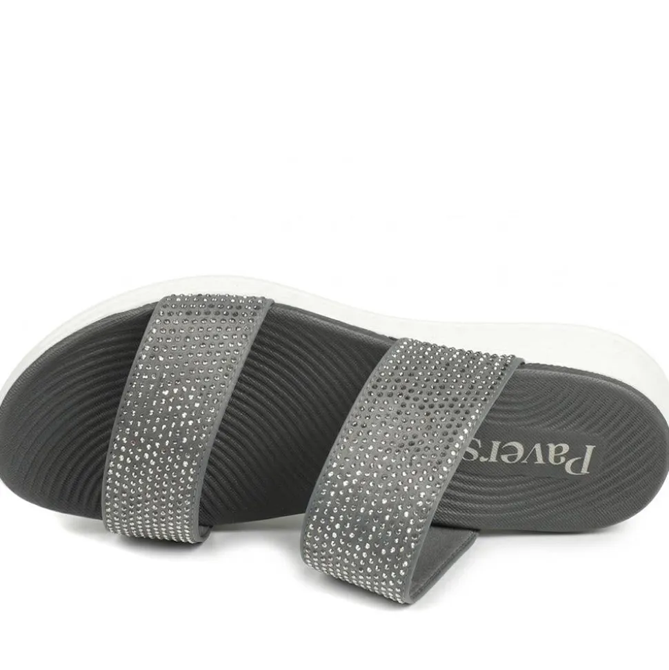 Lightweight Slip On Mule Sandals - Dark Grey