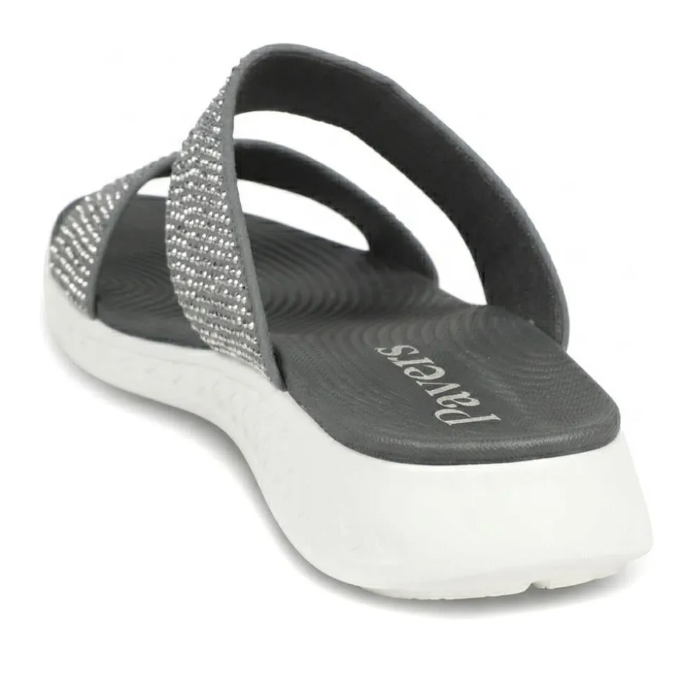 Lightweight Slip On Mule Sandals - Dark Grey
