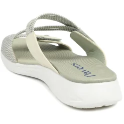 Lightweight Slip On Mule Sandals - Khaki