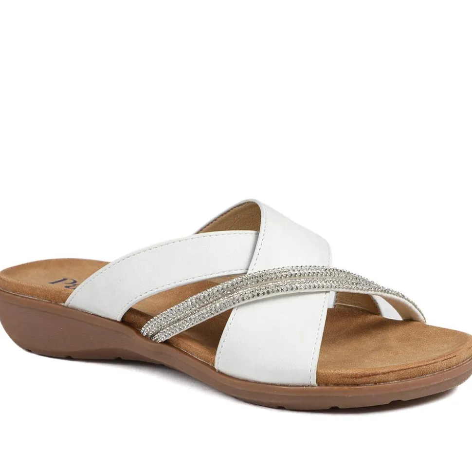 Lightweight Slip On Mule Sandals - White