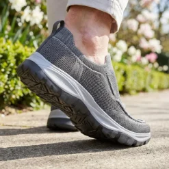 Lightweight Slip-On Trainers - Black-Grey