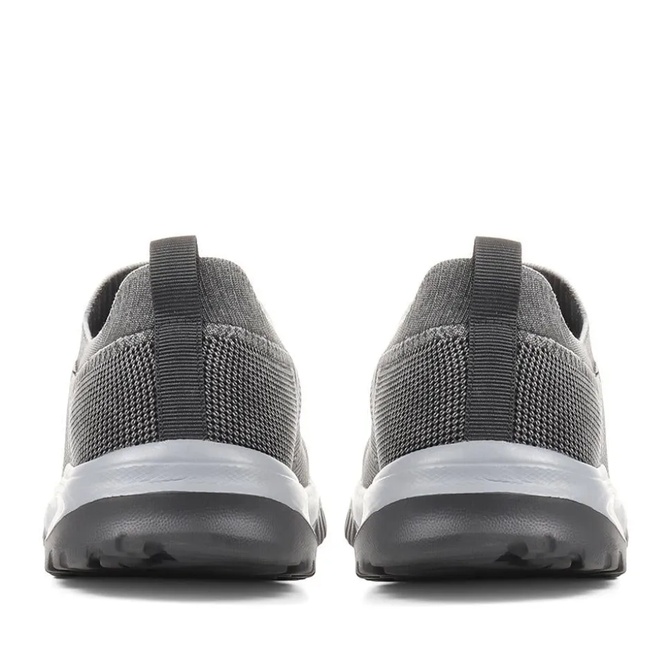 Lightweight Slip-On Trainers - Black-Grey