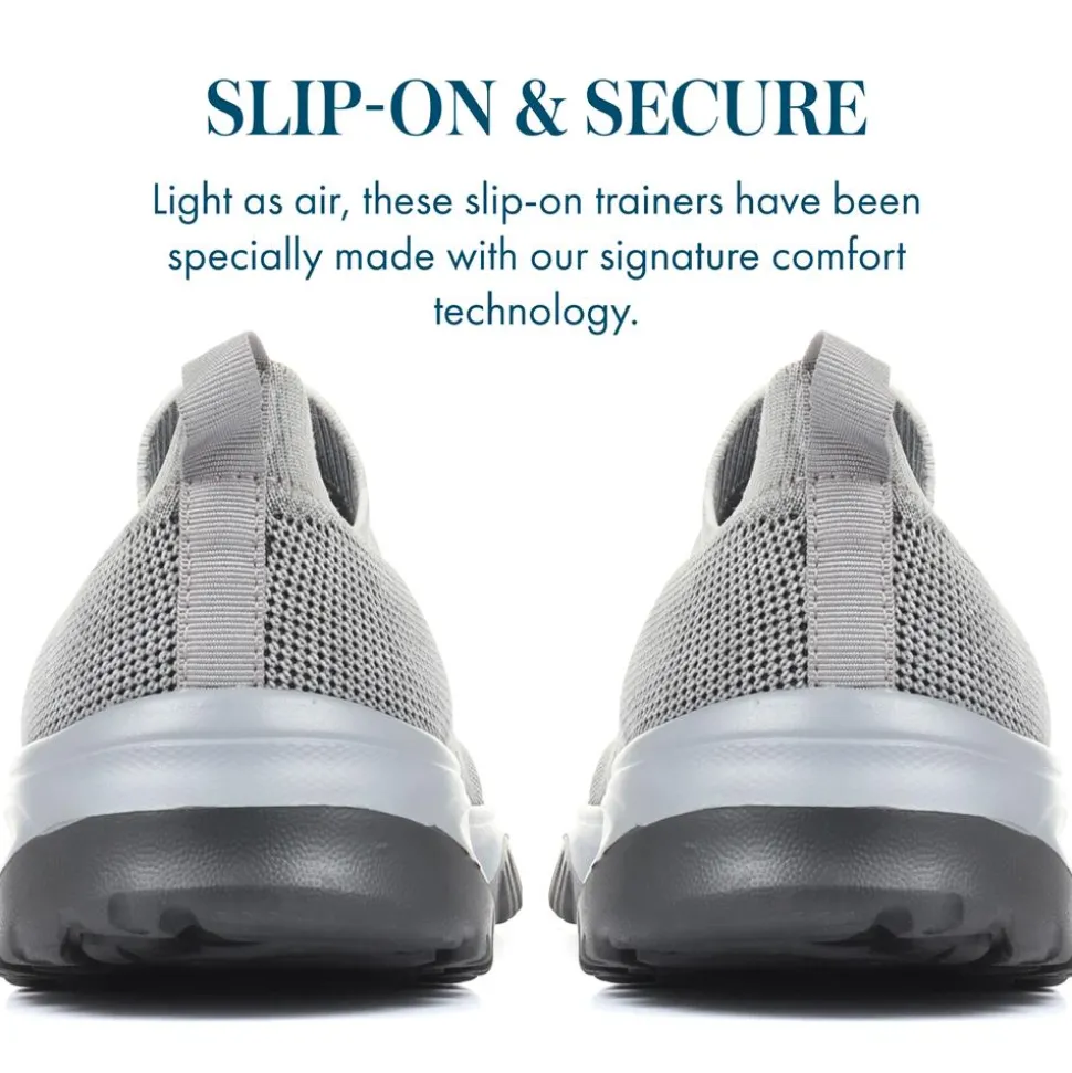 Lightweight Slip-On Trainers - Grey