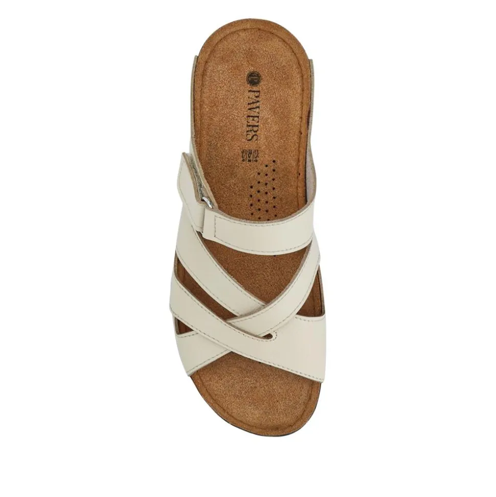 Lightweight Touch Fasten Mules - Beige