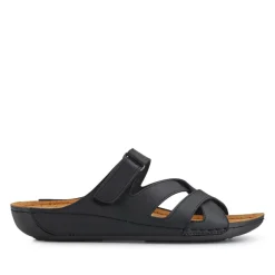 Lightweight Touch Fasten Mules - Black