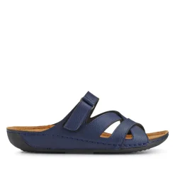 Lightweight Touch Fasten Mules - Navy
