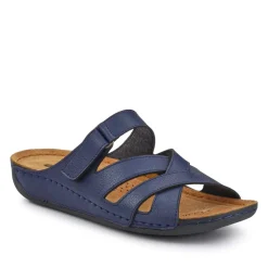 Lightweight Touch Fasten Mules - Navy