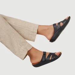 Lightweight Touch Fasten Mules - Navy
