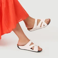 Lightweight Touch Fasten Mules - White