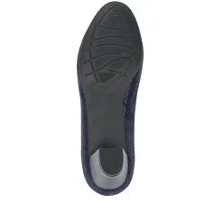 Lightweight Vegan Court Shoes - Navy Shimmer