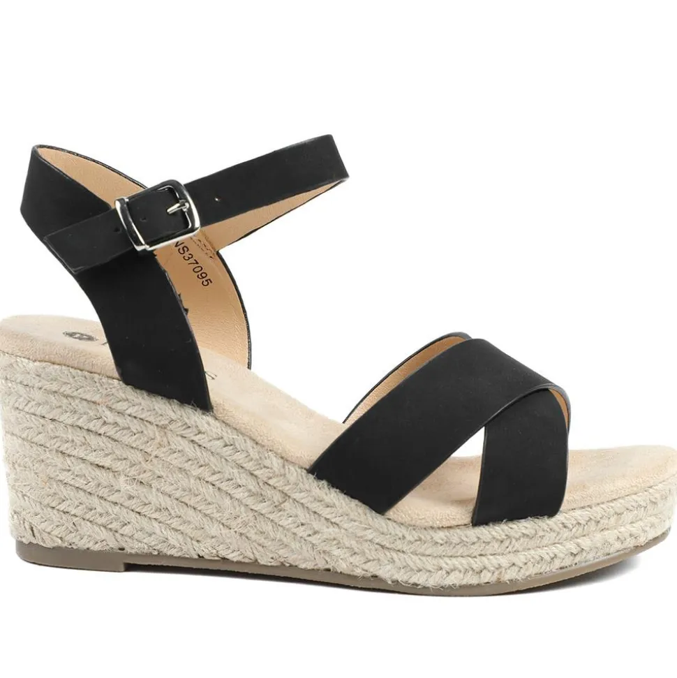 Lightweight Wedge Espadrilles - Black