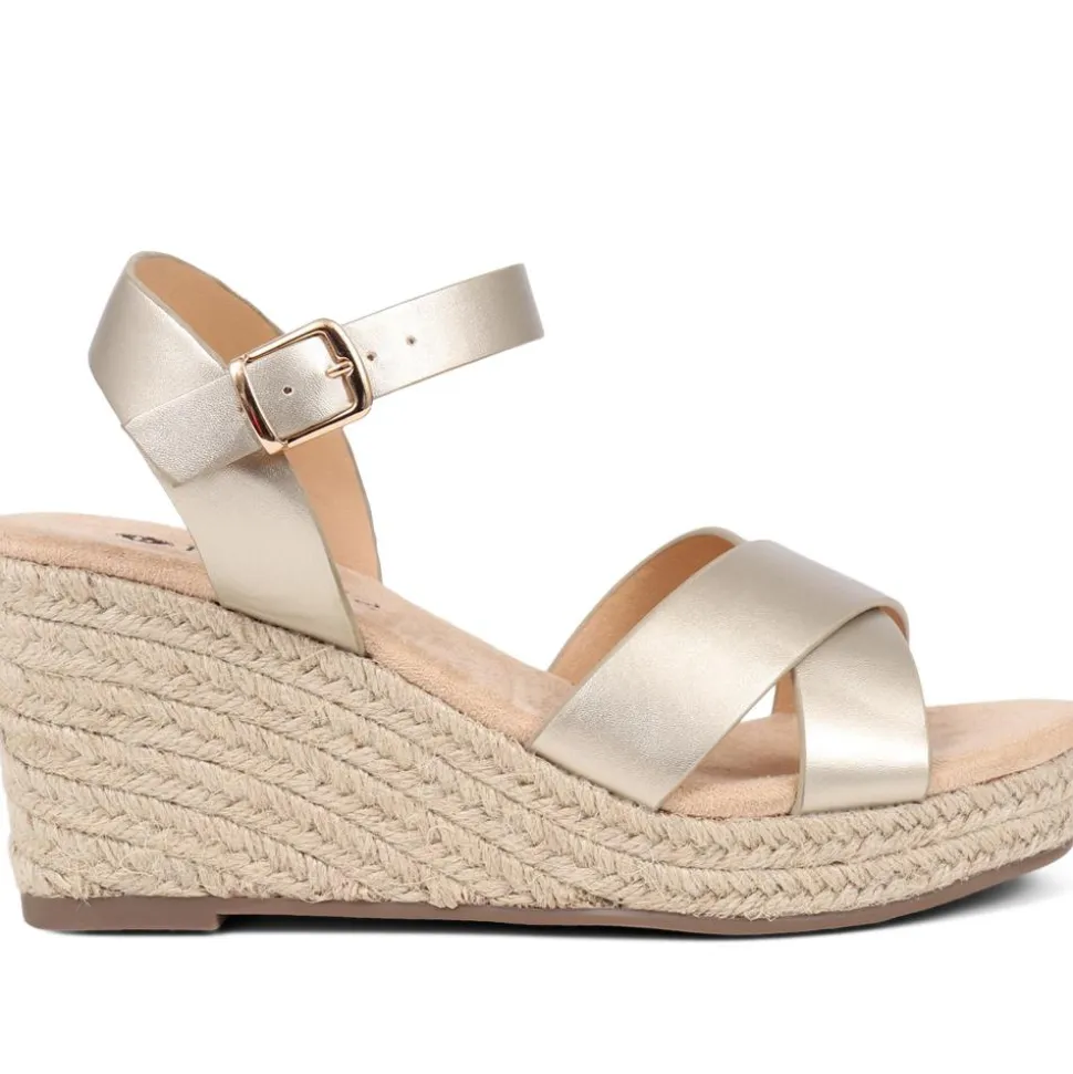 Lightweight Wedge Espadrilles - Gold