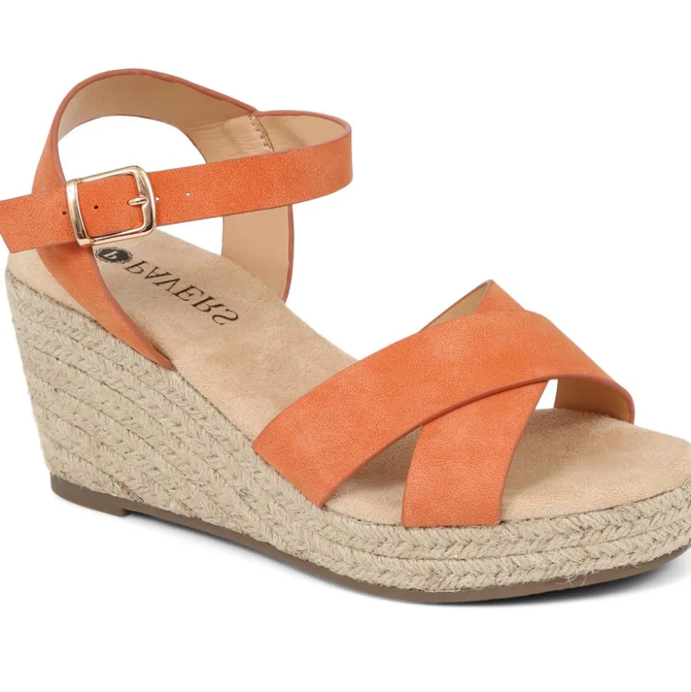 Lightweight Wedge Espadrilles - Orange