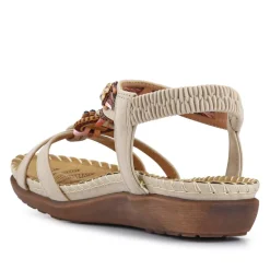 Lightweight Wedge Heel Mules - Beige