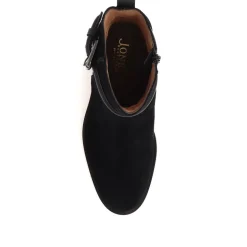 Lisabet Leather Buckle Strap Ankle Boots - Black