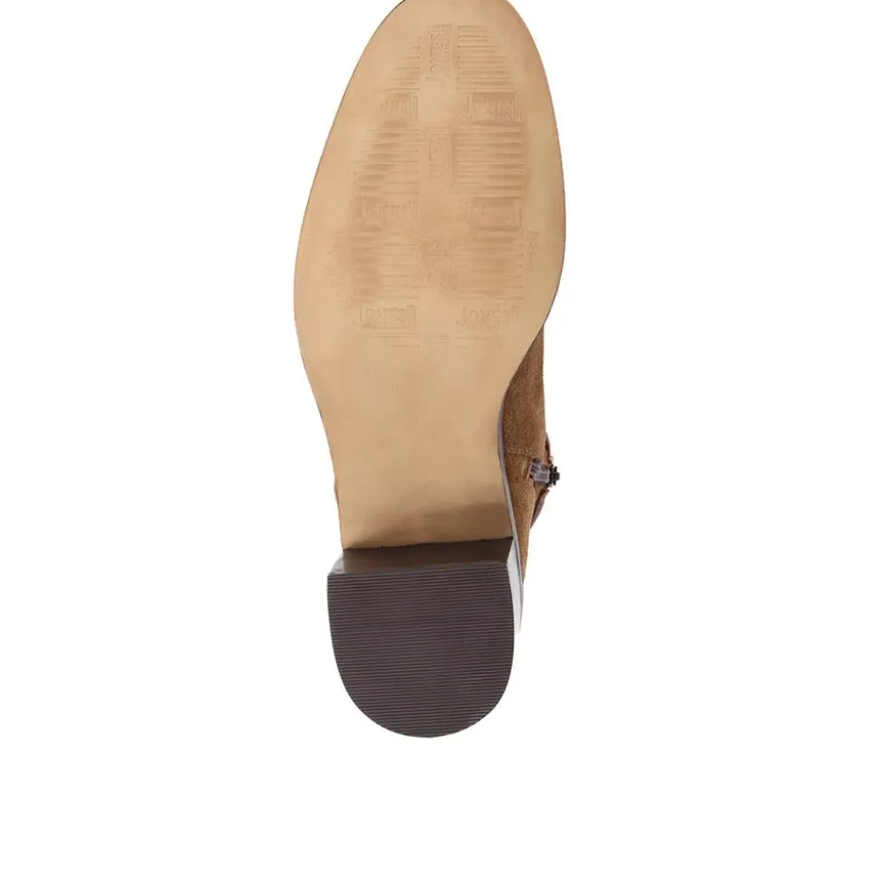 Lisabet Leather Buckle Strap Ankle Boots - Tobacco