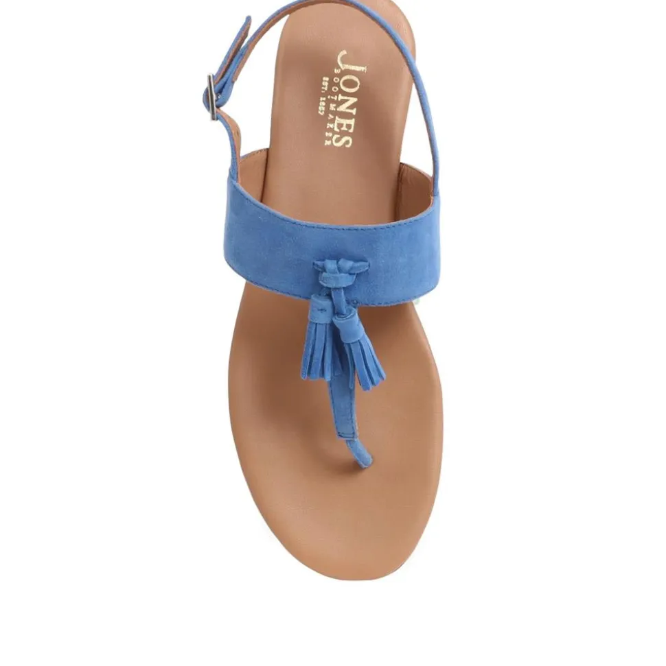 Lizabeth Leather Thong Sandals - Blue