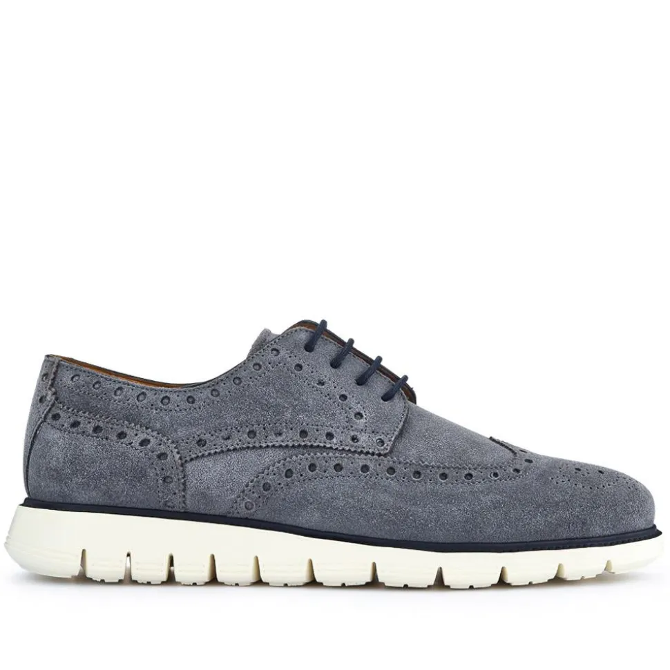 LondonCity2 Brogue Derby Shoes - Grey Suede