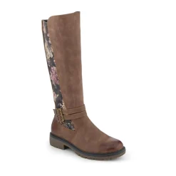 Long Casual Boots - Tan Floral