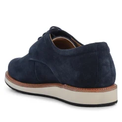 Longfield Wide Fit Leather Lace Up Shoes - Navy Suede