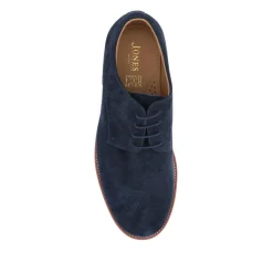 Longfield Wide Fit Leather Lace Up Shoes - Navy Suede