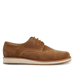 Longfield Wide Fit Leather Lace Up Shoes - Tan Suede