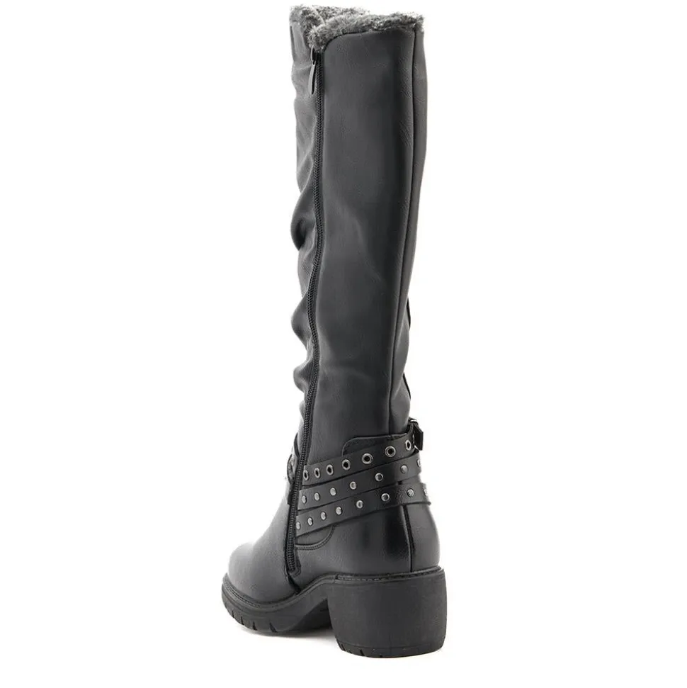 Long Slouch Boots - Black