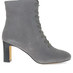Lorah Leather Lace-Up Boots - Grey